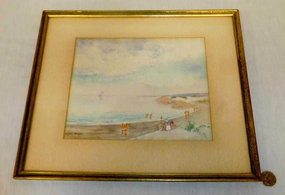 Virginia Helena Gruppe comparable auction result: virginia helena gruppe american 1907 1980 wingaersheek beach gloucester ma signed watercolor framed