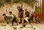 Cipriano Cei comparable auction result: cipriano cei italian 1867 1922 mischievous boys stealing grapes 24 1 8 x 35in 61 x 89cm