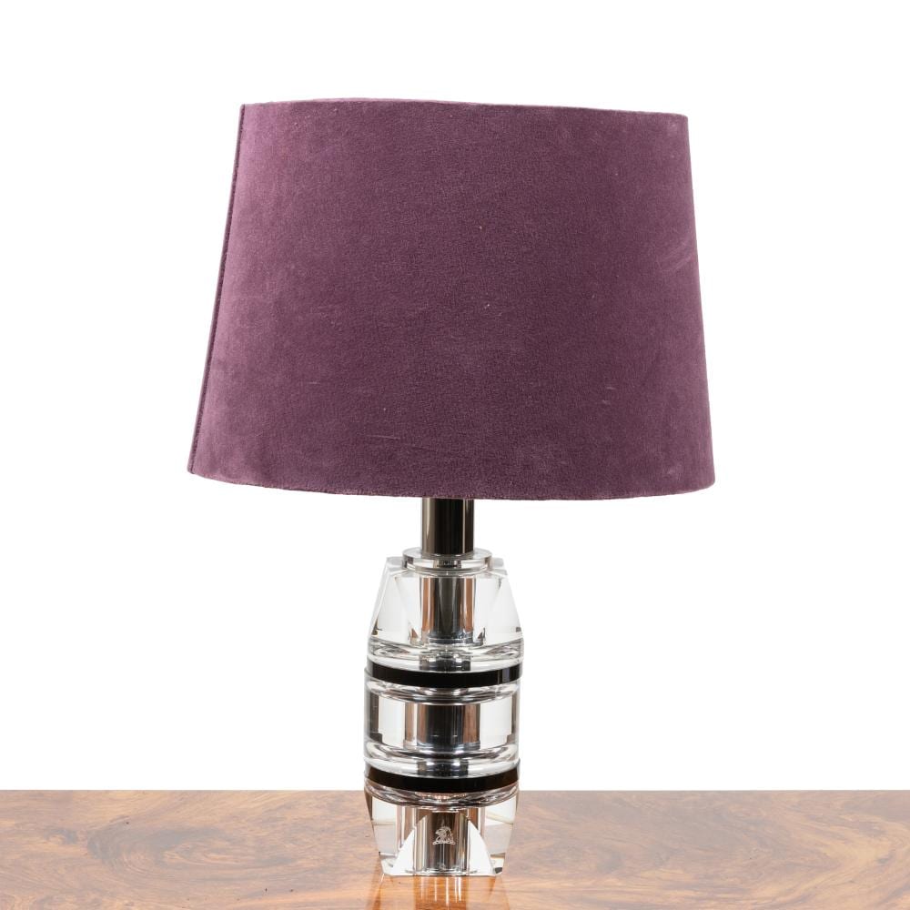 Mark Cross comparable auction result: mark cross clear black lucite lamp