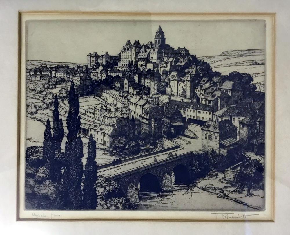 Frederick Marriott comparable auction result: frederick marriott framed signed etching
