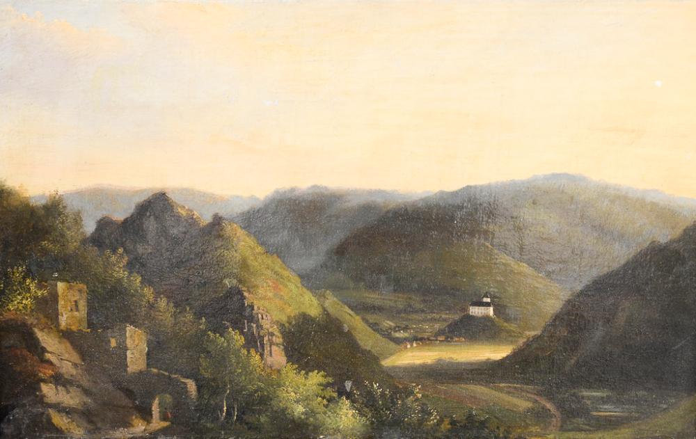 Pieter Casper Christ comparable auction result: pieter casper christ 1822 1888 oil on panel european landscape church in valley signed lower left p christ 12