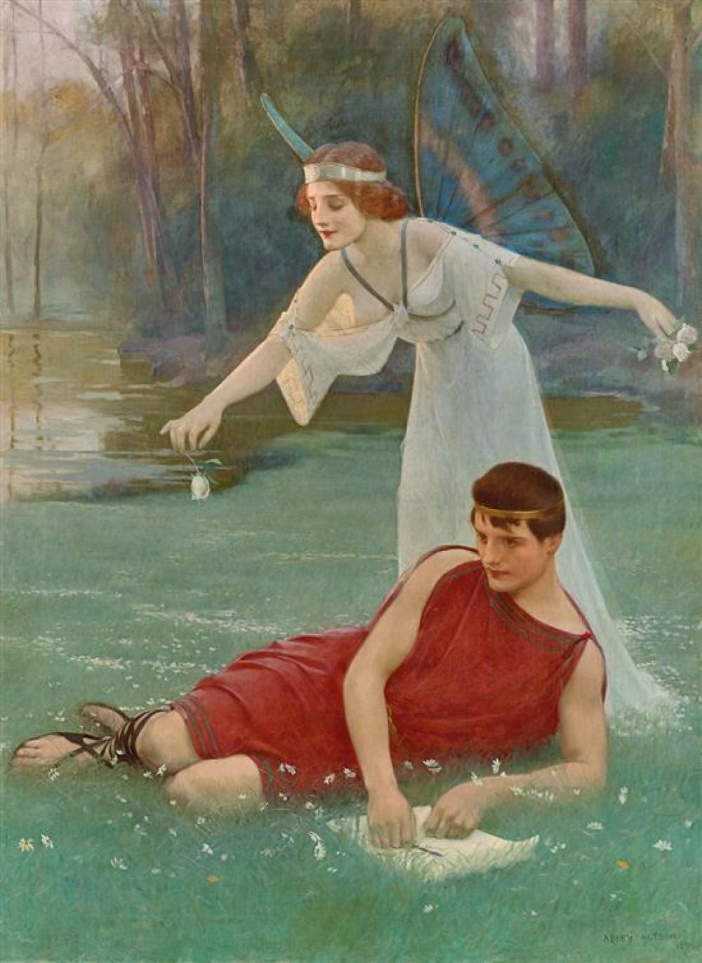 abbey altson 1866 1949 inspiration 1899 oil on canvas 130 5 x 96 5 cm · Smith & Singer · 2019-04-09 Aby Altson comparable auction result: abbey altson 1866 1949 inspiration 1899 oil on canvas 130 5 x 96 5 cm