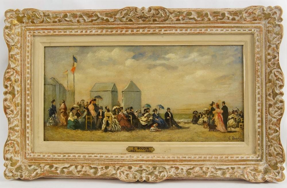 Attributed to Eugene Boudin (Fr.1824-1898) oil on canvas sold by California Auctioneers, lot 196 — auction record photograph