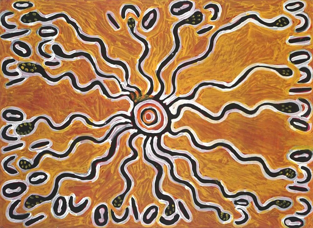 Lorna Fencer Napurrurla comparable auction result: lorna fencer napurrurla c1925 2006 bush potato c2002 acrylic on canvas