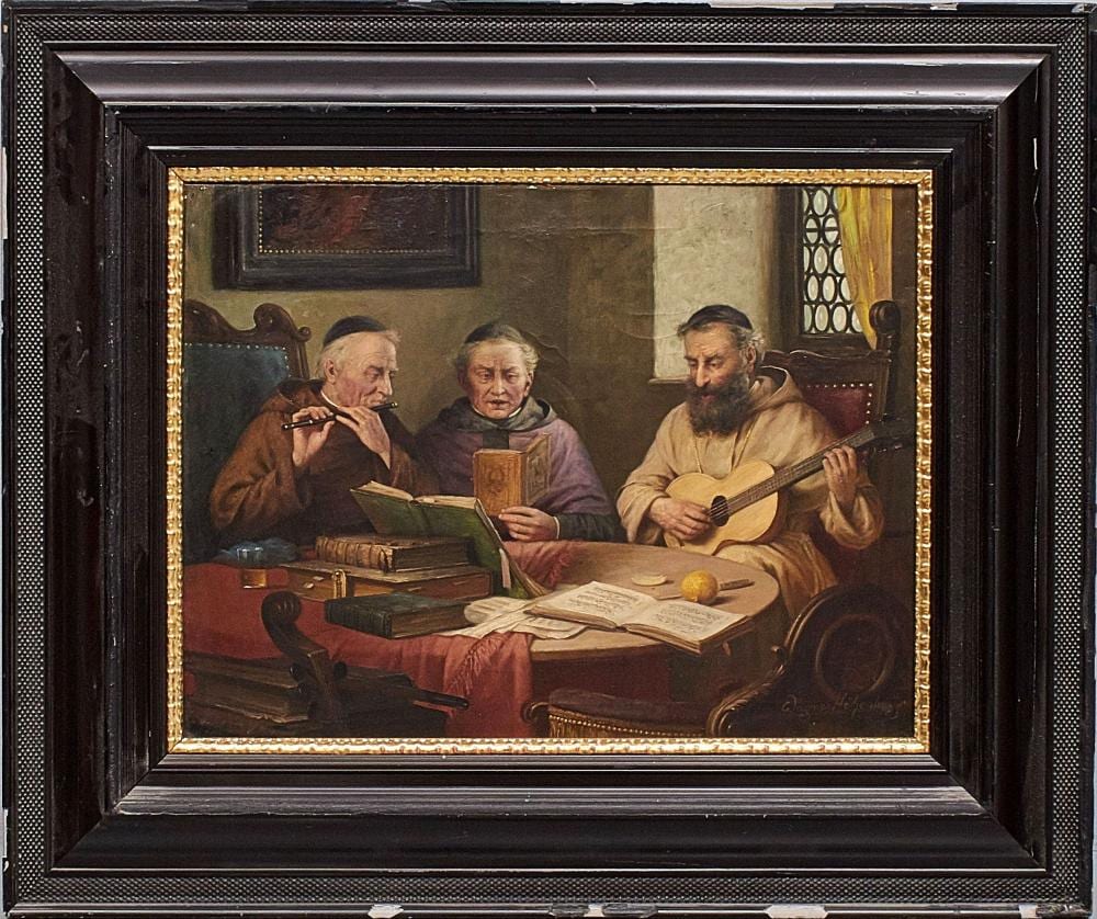 Josef Wagner-Höhenberg comparable auction result: josef wagner h henberg 1870 1937 clericks oil on canvas germany 19th 20th century