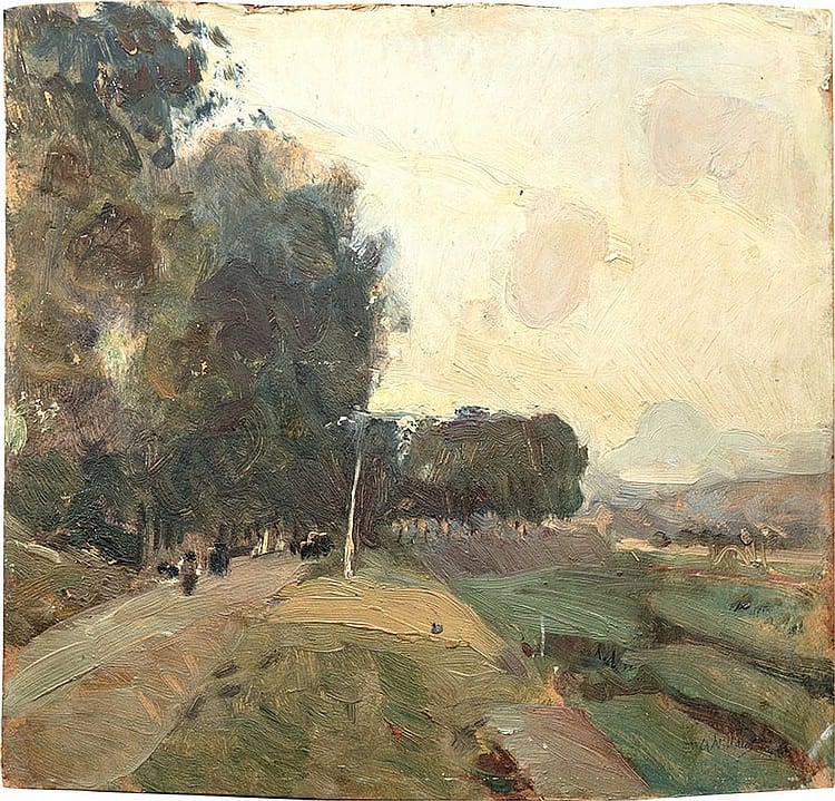 Gennaro Villani comparable auction result: gennaro villani napoli 1885 1948 studio di paesaggio