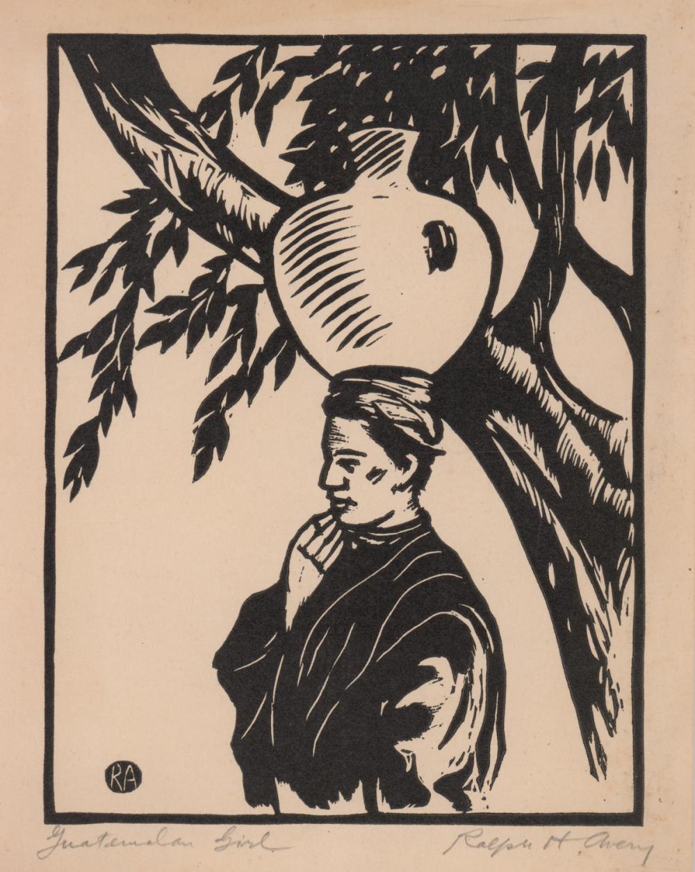 Ralph Hillyer Avery comparable auction result: ralph hillyer avery signed linocut