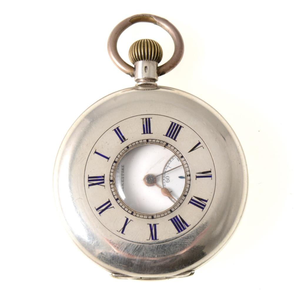 A. Pain comparable auction result: a demi hunter pocket watch white enamel dial marked plenary e rumpus pain folkestone with a roman