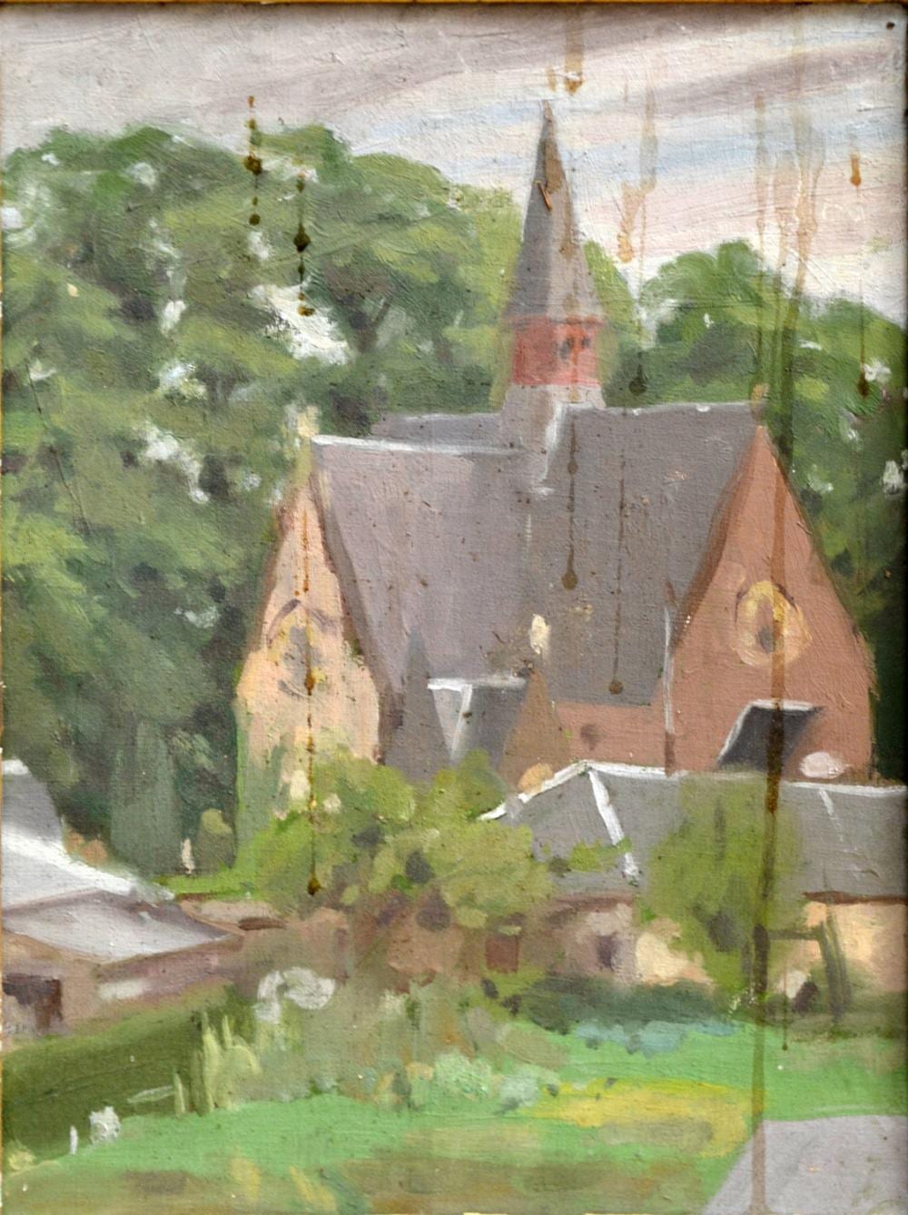 Amalie Colquhoun comparable auction result: amalie colquhoun 1894 1974 old church oil on board 34 5 x 24 5cm