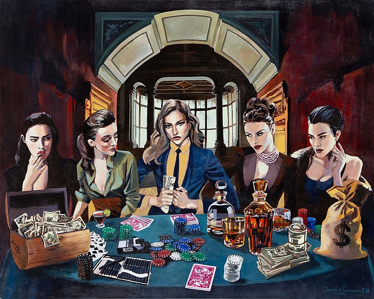 Izabela Galazka comparable auction result: izabela galazka b 1984 gamblers 2019 80 x 100 cm