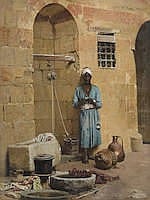 Raphael von Ambros comparable auction result: raphael von ambros austrian 1855 1895 by the well 16 1 8 x 12in 41 x 30 5cm