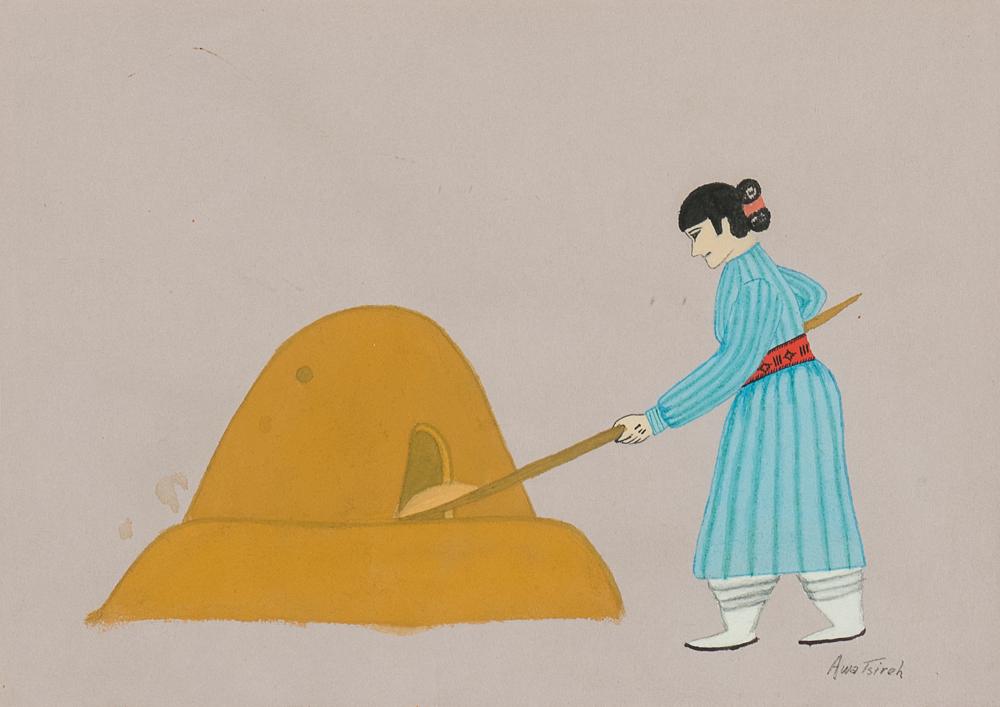 alfonso roybal awa tsireh san ildefonso woman at bake oven 20th century · Santa Fe Art Auction · 2019-04-20 Awa-Tsireh comparable auction result: alfonso roybal awa tsireh san ildefonso woman at bake oven 20th century