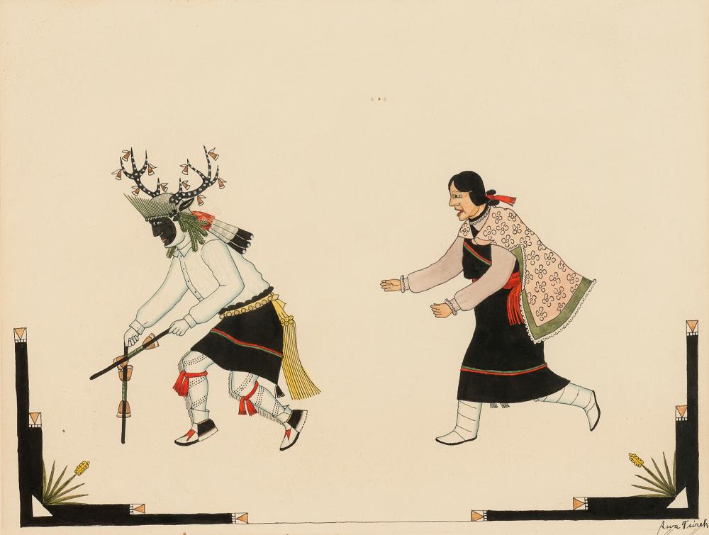 alfonso roybal awa tsireh san ildefonso 20th century · Santa Fe Art Auction · 2019-04-20 Awa-Tsireh comparable auction result: alfonso roybal awa tsireh san ildefonso 20th century