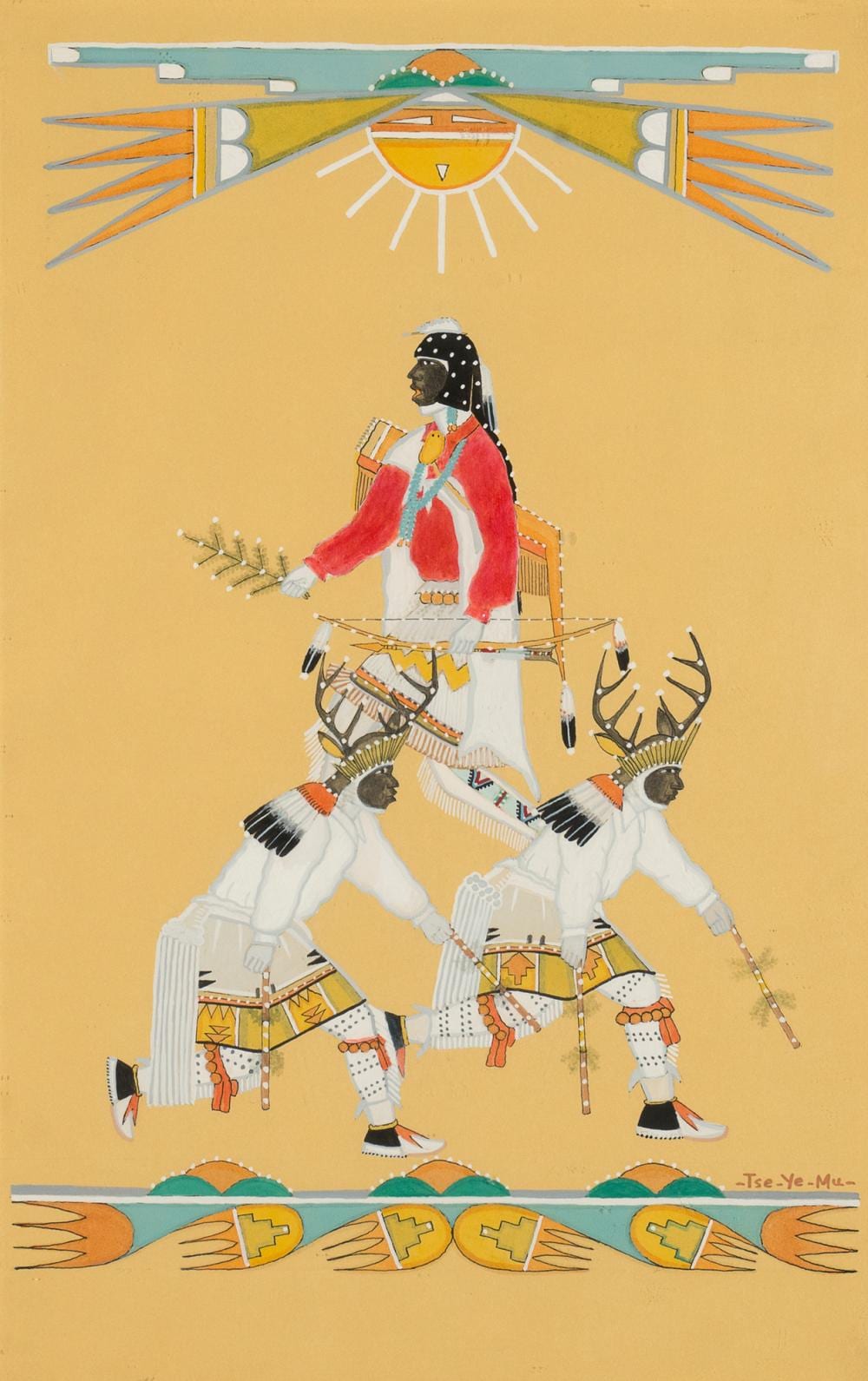 Romando Vigil comparable auction result: romando vigil tse ye mu san ildefonso deer dancers 20th century