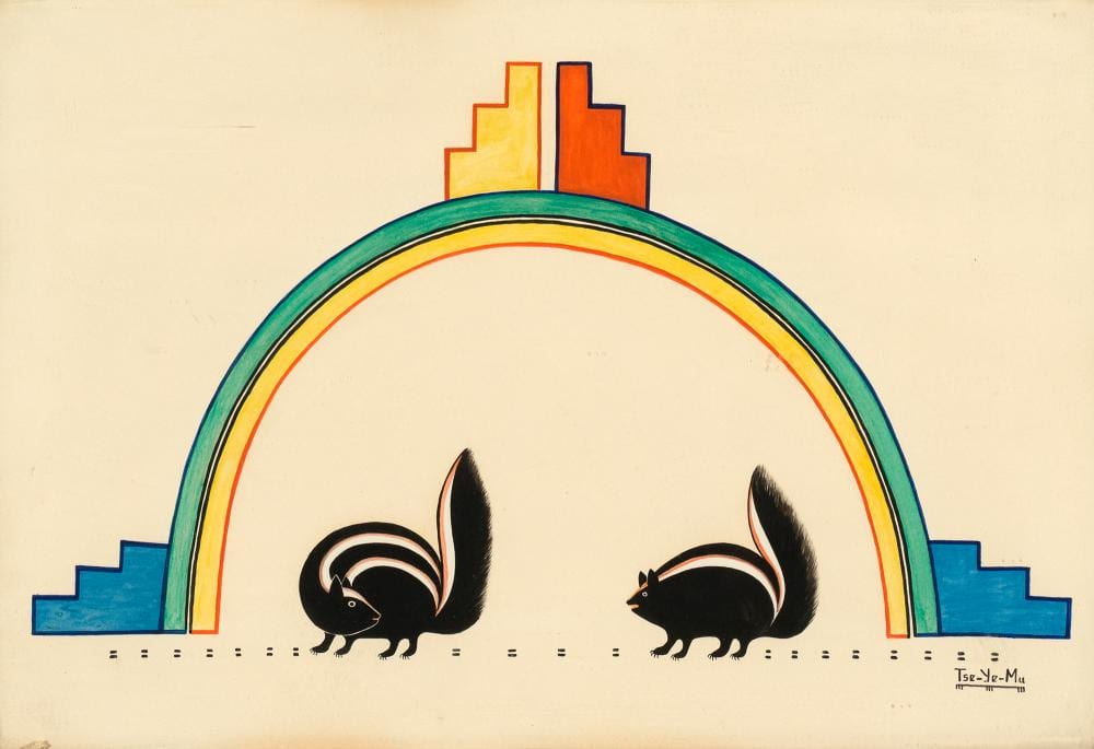 Romando Vigil comparable auction result: romando vigil tse ye mu san ildefonso two skunks 20th century