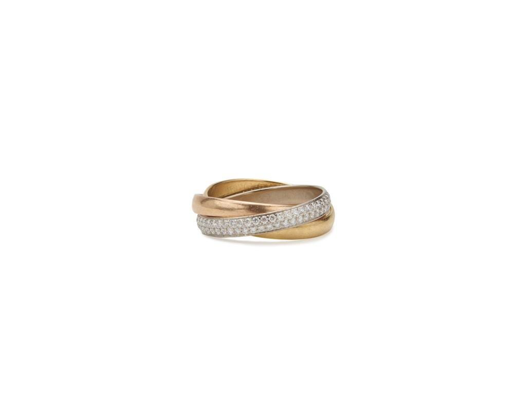 CARTIER 18K Gold and Diamond "Trinity" Ring sold by Grogan & Company, lot 151 — auction record photograph