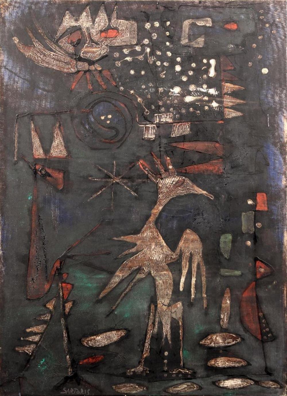 Alberto Sartoris comparable auction result: alberto sartoris italian swiss b 1901 oil on canvas abstract