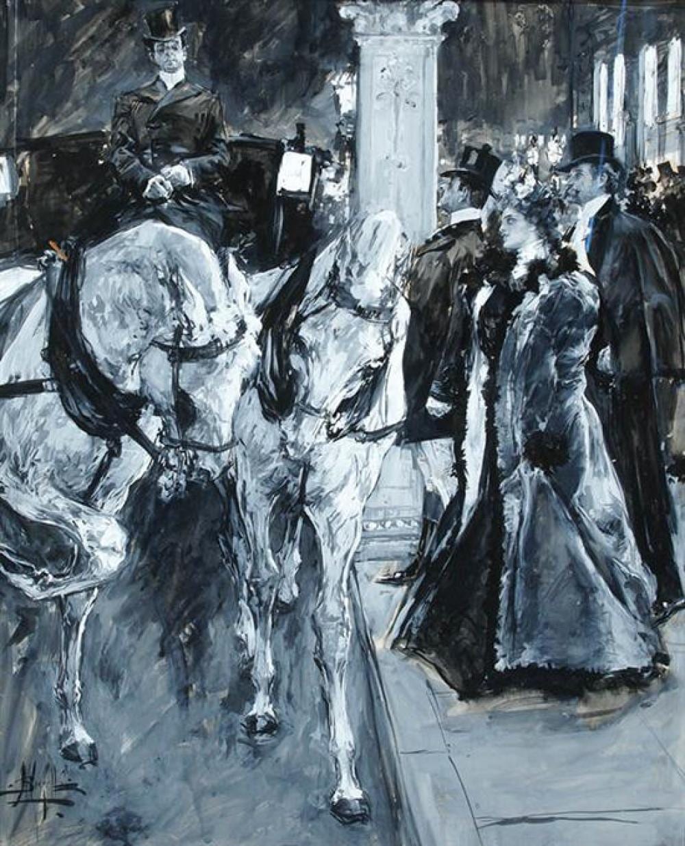 albert beck wenzell american 1864 1917 a broadway night signed gouache and ink with white heightening on paper 31 x 25 inches · Weschler's · 2019-05-10 Albert Beck Wenzell comparable auction result: albert beck wenzell american 1864 1917 a broadway night signed gouache and ink with white heightening on paper 31 x 25 inches