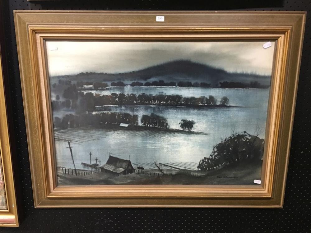 Jack McDonogh comparable auction result: jack mcdonogh overlooking the jetty watercolour 68 x 92cm signed lower right