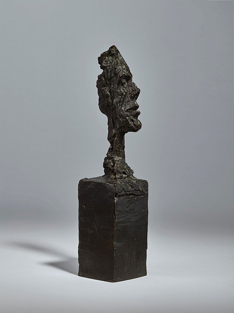 Alberto Giacometti (1901-1966) Tête de Diego sur socle bronze with brown and green patina Height: 14 3/8 in. (36.7 cm.) comparable sale