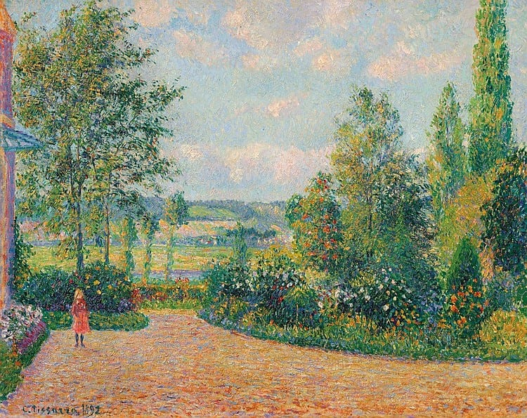 Camille Pissarro (1830-1903) Le Jardin d'Octave Mirbeau, la terrasse, Les Damps oil on canvas 28 ¾ x 36 ¼ in. (73 x 92 cm.) comparable sale