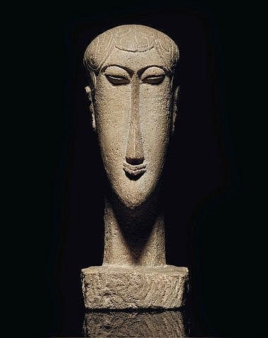 Amedeo Modigliani (1884-1920) Tête limestone Height: 20 1/8 in. (51 cm.) comparable sale
