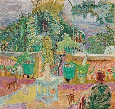 Pierre Bonnard (1867-1947) La Terrasse ou Une terrasse à Grasse oil on canvas 49 ¼ x 52 7/8 in. (125.3 x 134.4 cm.) comparable sale
