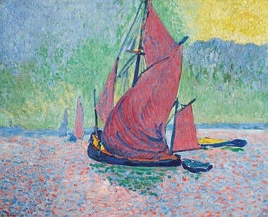 André Derain (1880-1954) Les voiles rouges oil on canvas 30 x 39 ½ in. (81.3 x 100.2 cm.) comparable sale
