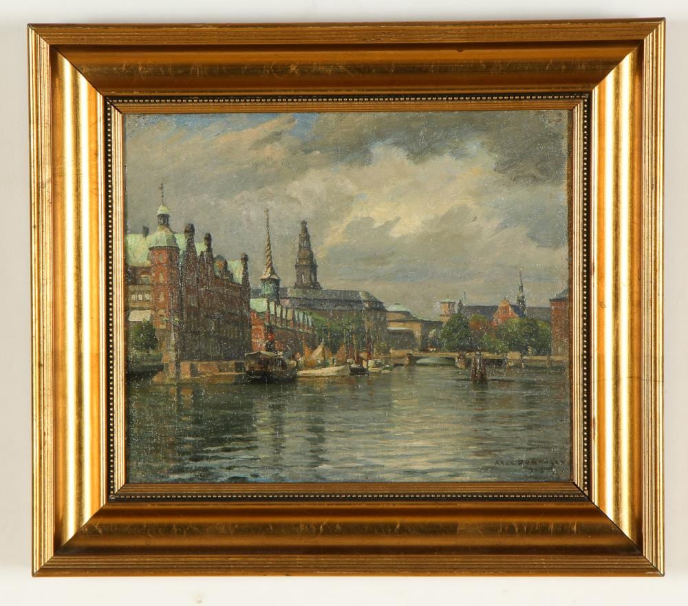 Axel Johansen comparable auction result: axel johansen 1872 1938 copenhagen harbor 1926