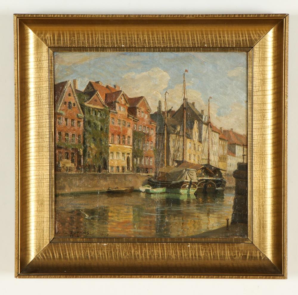 Axel Johansen comparable auction result: axel johansen 1872 1938 nyhavn harbor copenhagen