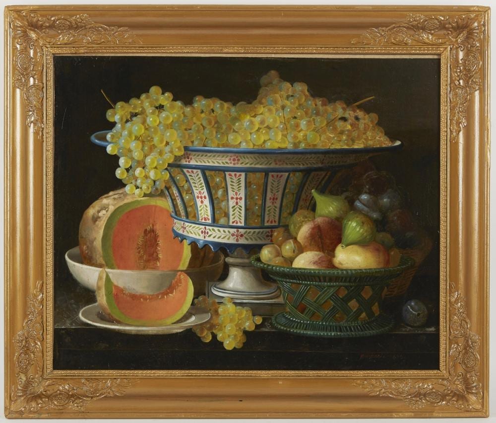 Gabriel Germain Joncherie comparable auction result: gabriel germain joncherie c 1800 c 1850 nature morte aux fruits 1835 huile sur toile sign e et dat e en bas droite rentoilage 58 x 71 cm