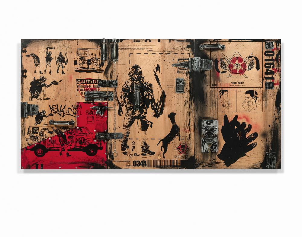 WK INTERACT comparable auction result: wk interact fran ais n en 1969 sans titre 2009 acrylique marqueur et pochoir sur portes