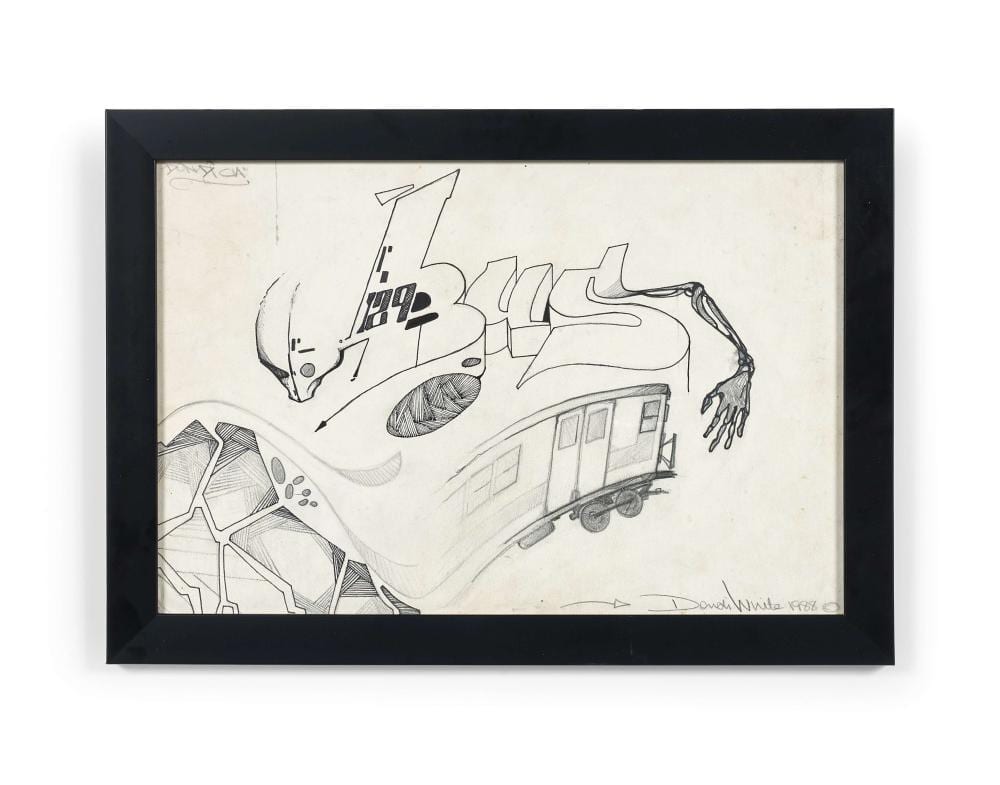 Dondi White comparable auction result: dondi white donald j white dit am ricain 1961 1998 bus 129 1988 crayon sur papier