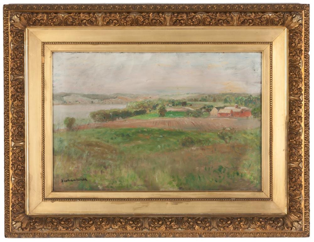 James Cantwell comparable auction result: james cantwell american 1856 1926 farm landscape