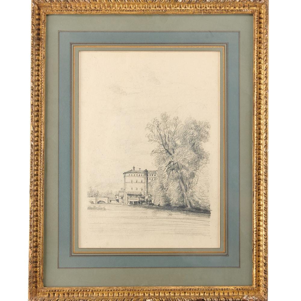 Eugene Boudin (attrib.), drawing, c. 1870 sold by Millea Bros Ltd, lot 3174 — auction record photograph
