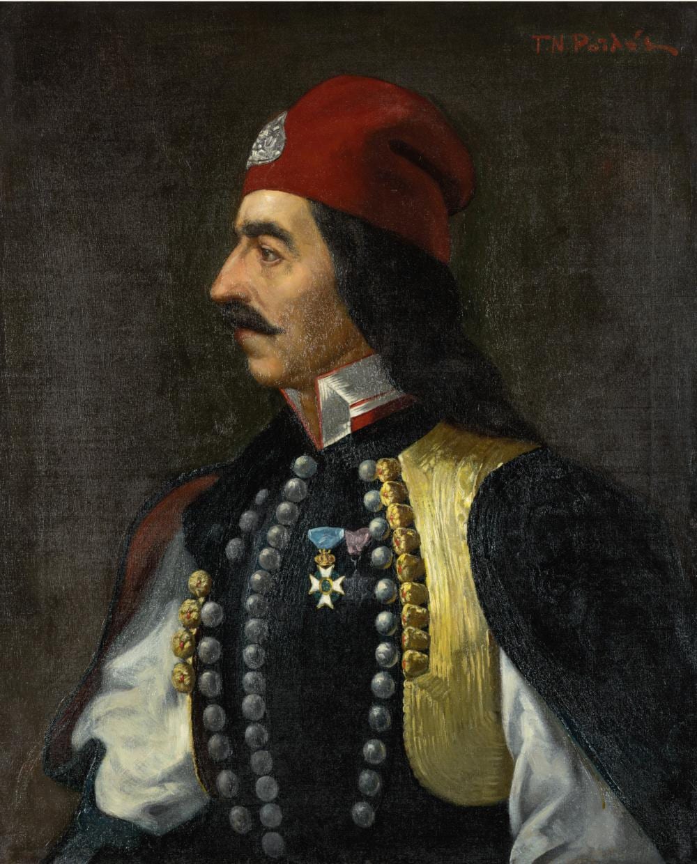 Georgios Roilos comparable auction result: georgios roilos portrait of a greek independence fighter