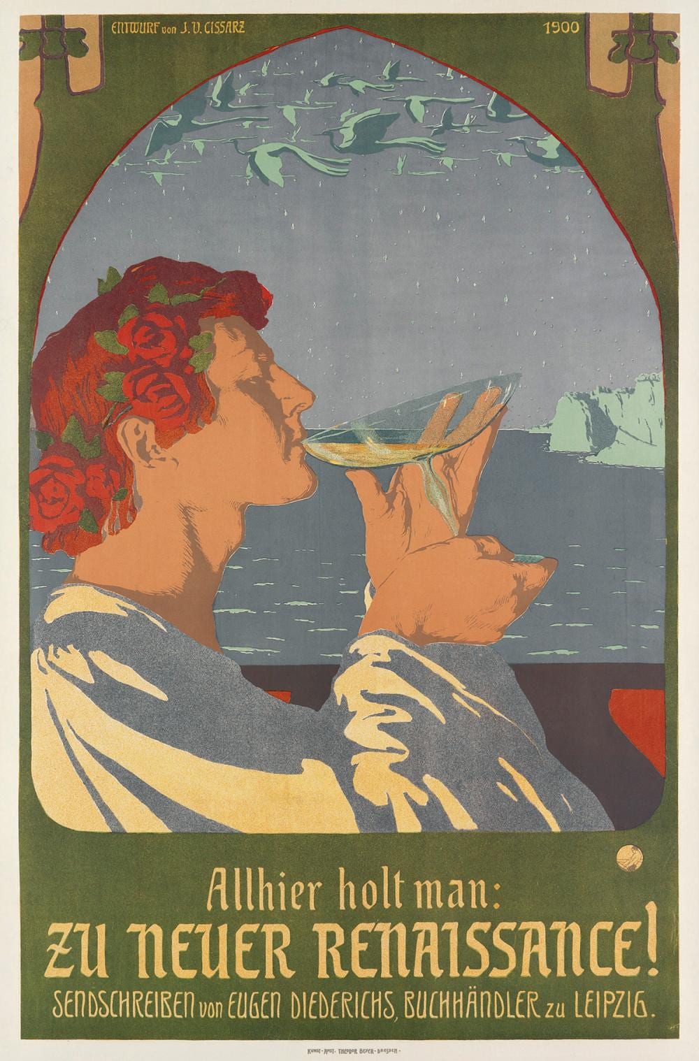 Johann Vincenz Cissarz comparable auction result: johann vincenz cissarz 1873 1942 zu neuer renaissance 1900 33x22 inches 84x56 cm theodor beyer dresden