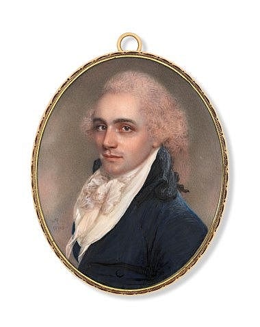 Samuel Andrews comparable auction result: samuel andrews irish 1767 1807 oval 66 mm high in gilt metal frame