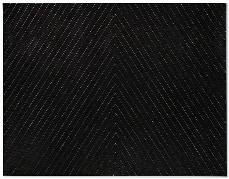 Frank Stella (b. 1936) Point of Pines enamel on canvas 84 7/8 x 109 ½ in. (215.5 x 278.1 cm.) comparable sale