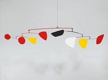 Alexander Calder (1898-1976) Polychrome from One to Eight hanging mobile—sheet metal, rod, wire and paint 37 ½ x 169 ½ x 38 in. (95.3 x 430.5 x 96.5 cm.) comparable sale