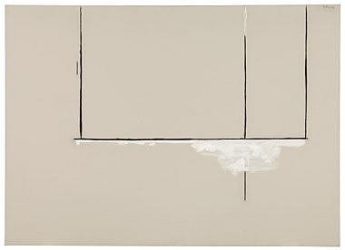 Robert Motherwell (1915-1991) Open White and Black acrylic and charcoal on canvas 88 1/8 x 121 ½ in. (223.8 x 308.6 cm.) sold by Christie's, lot 634 — auction record photograph
