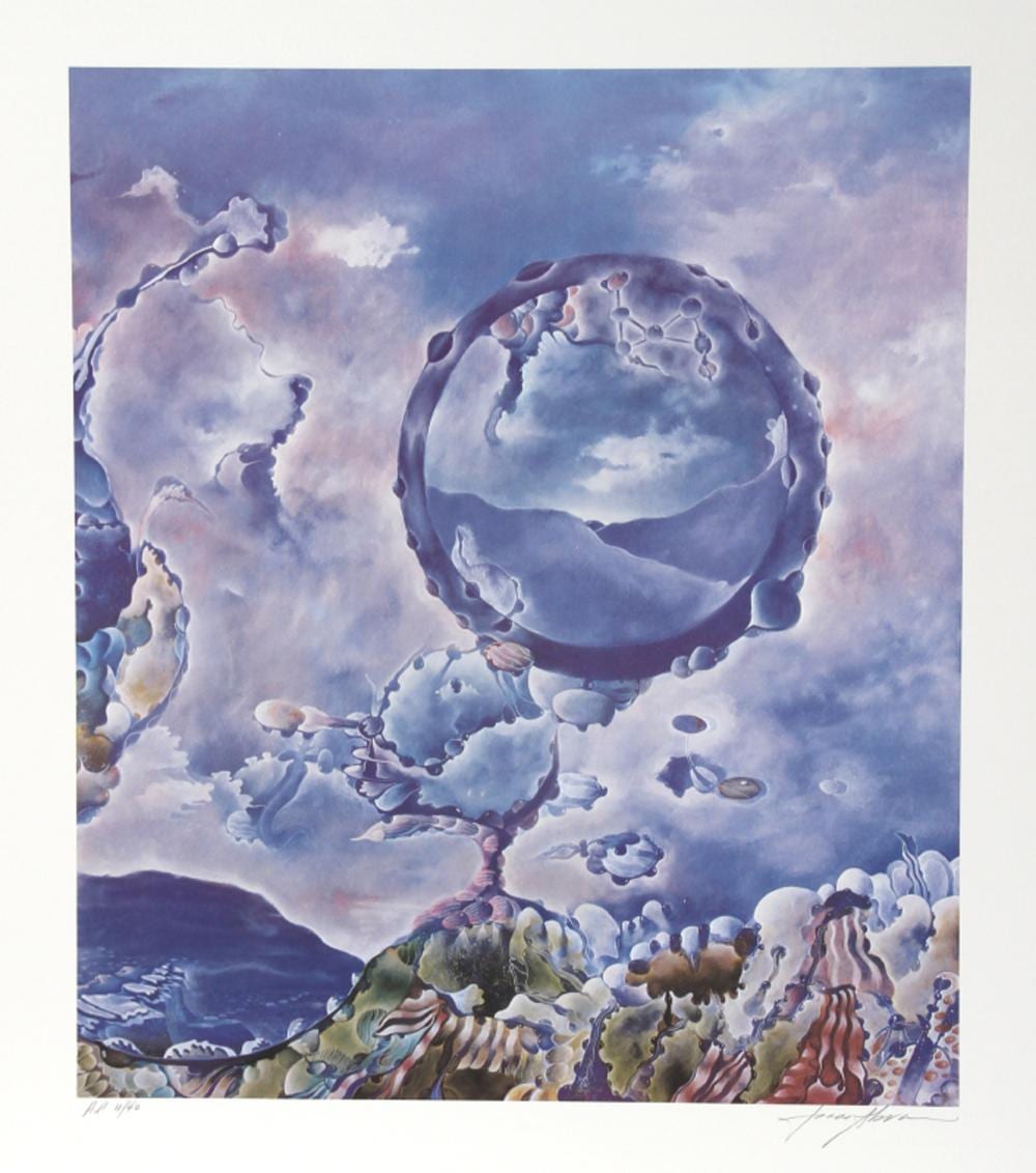 Isaac Abrams comparable auction result: isaac abrams a dream of flight lithograph