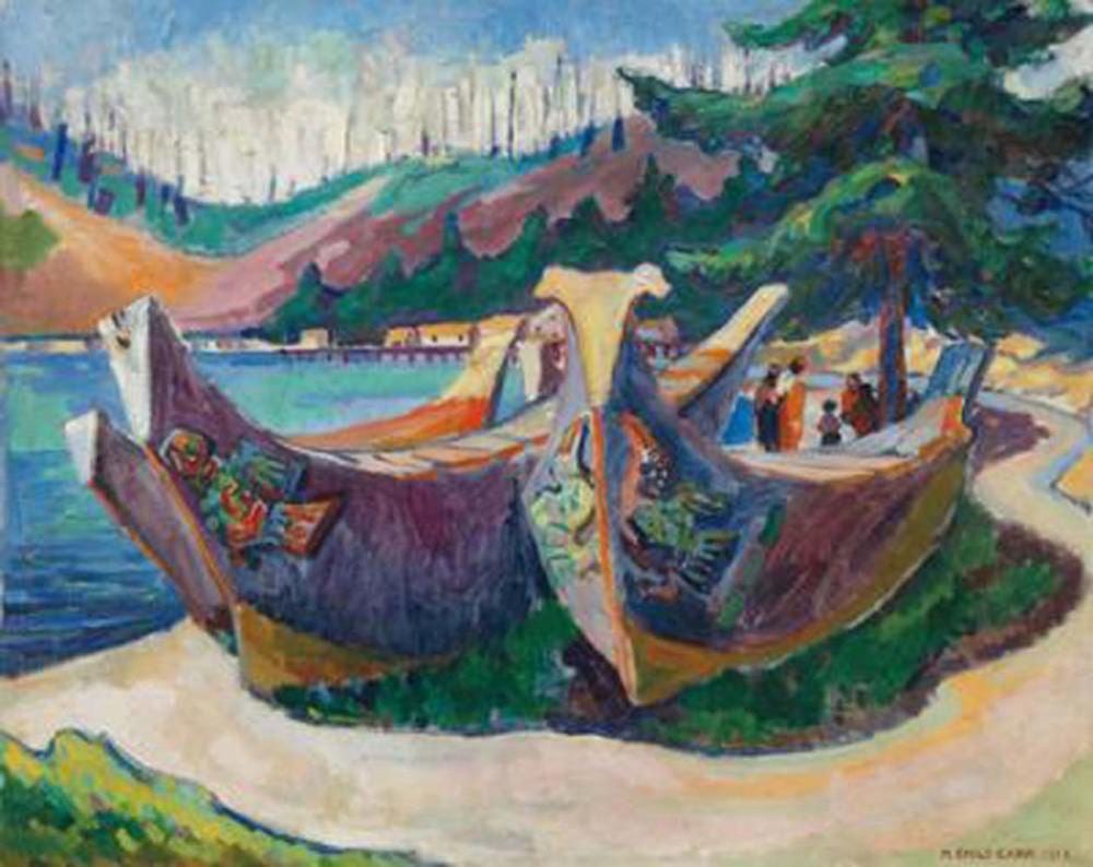 Emily Carr's "War Canoe" Giclee Canvas sold by Oakwood Auctions, lot 193 — auction record photograph