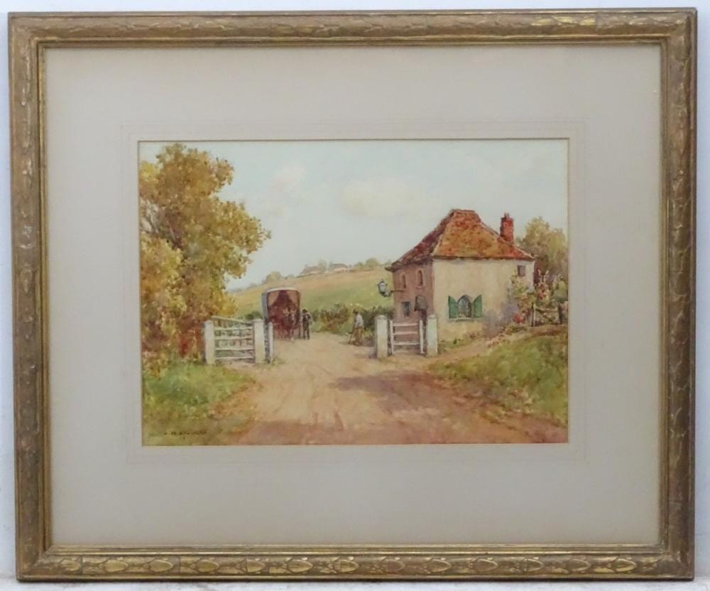 Joseph W. Milliken comparable auction result: james w milliken act 1887 1930 watercolour the old tollgate mary pole
