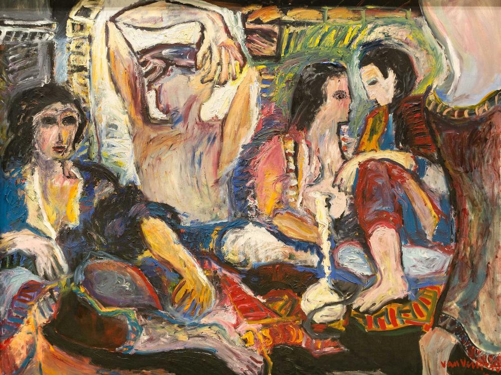 Andre van Vuuren comparable auction result: andre van vuuren sa born 1945 oil interior scene with seated figures signed dated 91 120 x 150