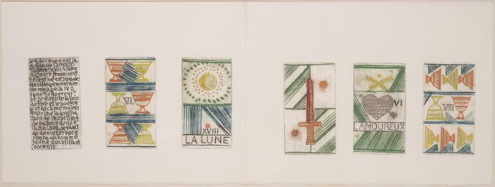 B. Louttre comparable auction result: tarot cards etched in colours
