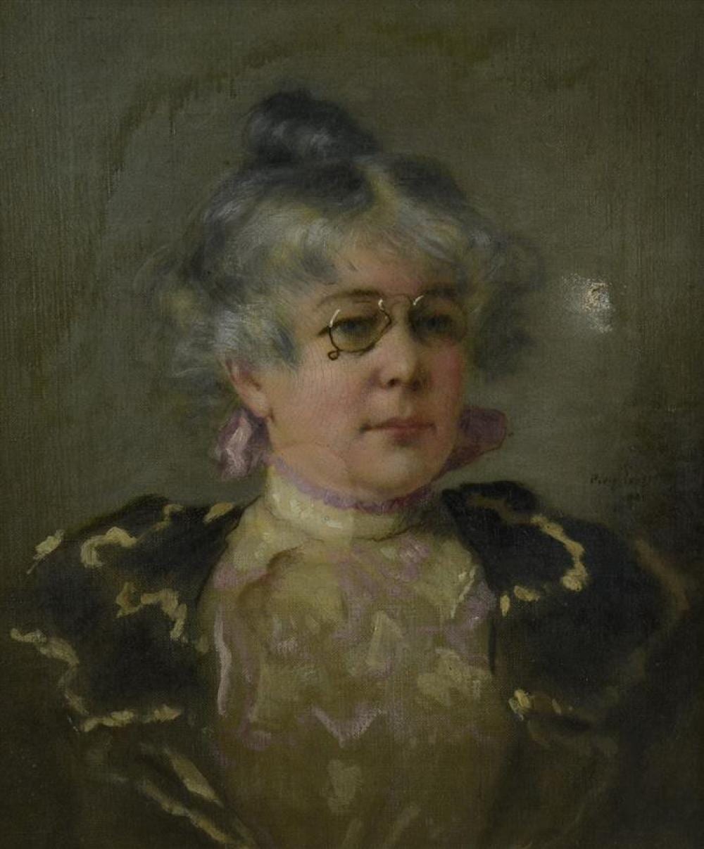 Percy Ives comparable auction result: percy ives american 1864 1928 portrait on canvas signed percy ives 1901 15 x 12 3 4 framed 21 3 4 x 19 1 2 puncture in