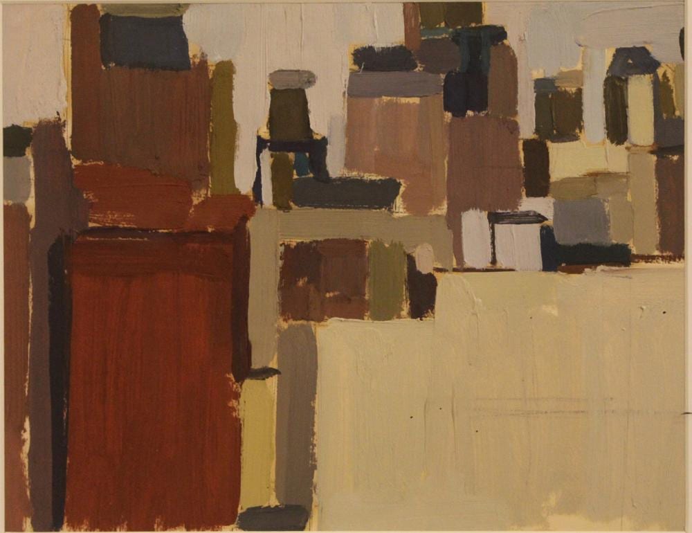 Allen Wolf comparable auction result: allen wolf 1925 2011 abstract oil on paper