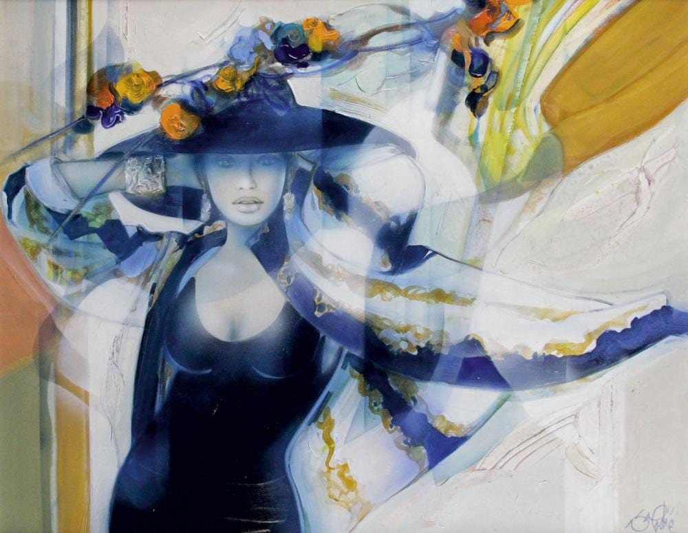 Jean-Baptiste Valadié comparable auction result: jean baptiste valadi n en 1933 l gante huile sur toile sign e en bas