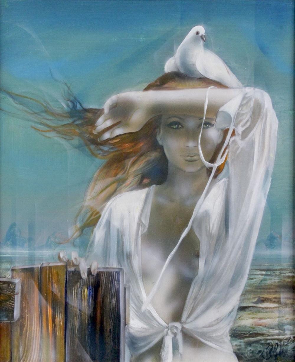 Jean-Baptiste Valadié comparable auction result: jean baptiste valadi n en 1933 le chemisier blanc huile sur toile sign